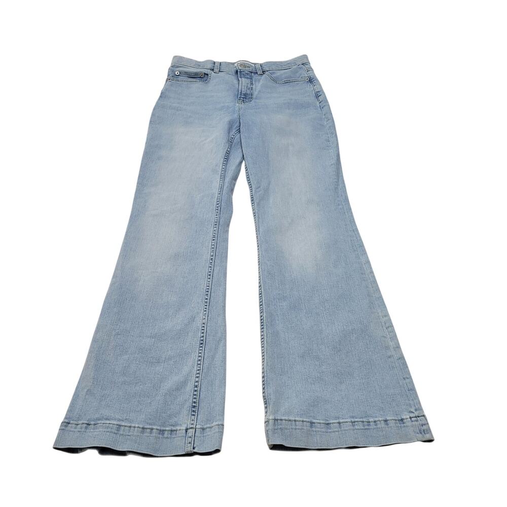 Spanx Redefine Lycra high rise Flare jeans Fitsense light wash boho stretch 12